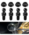 Beefy 4 Pack 10mm Ball Studs And Nuts Kit For Gas Struts 5/16-18 Thread 0.6 Inch Long Shank, black metal studs and nuts