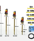 Heavy Duty Pneumatic Grease Pump With 50 To 1 Ratio, Air Operated High Pressure Grease Gun, different sizes and specifications
