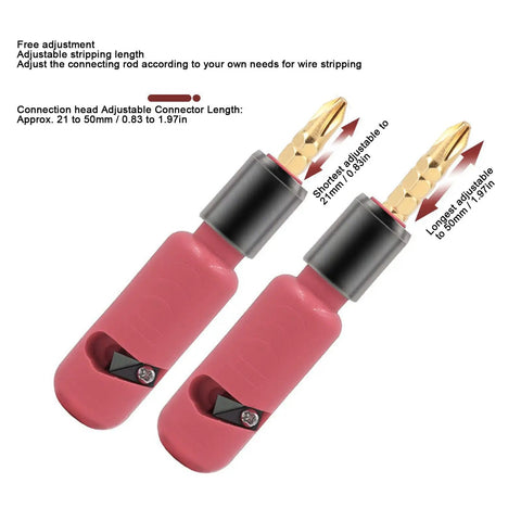 Power Assisted Electric Wire Stripper For 2.5mm Cable showing adjustable connectors and robust steel blade for efficient wire stripping.