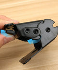 Three Piece Black Folding Table Braces With 180 Degree Self Lock Hinges showing a hinge mechanism with auto lock feature.