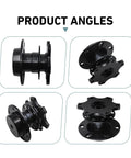Universal Steering Wheel Quick Release Adapter With Six Hole Racing Hub Mounting Kit showing multiple angles in satin black finish.