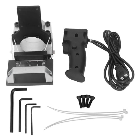 Solid Build Height Adjustable Woodworking Slotting Bracket with ergonomic grip, aluminum guide, setup tools and parts included.