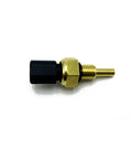 Mteycei engine coolant temperature sensor with brass threaded stem and black plastic connector, side view.