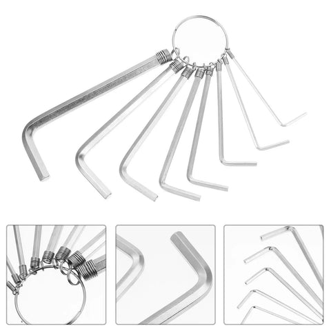 Chill Out With This Hapinary Steel Hexagon Key Wrench Set. Eight Super Durable Sockets For All Your DIY Repairs And Mechanic Work. Smooth L-Shape Design Brings Serious Torque Plus Quick Insertion To Fix Cars, Bikes, Appliances Without Stress Or Slipping. steel hex key set with ring, eight L-shaped tools