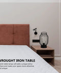 Vintage Black Iron Table Lamp With USB Power Port And E27 Socket, Retro Industrial Desk Light For Home Decor, Smooth Rounded Edges, Dope Nightstand Or Office Vibe For Living Rooms, on bedside table