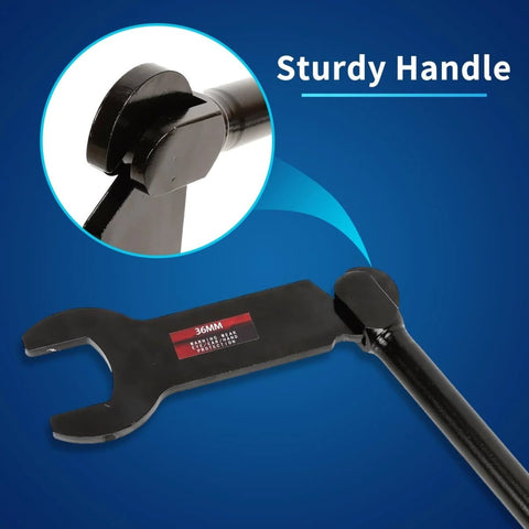 Close-up of 36mm wrench from Pneumatic Fan Clutch Wrench Kit, 8 Piece Driving Wrenches Set showing sturdy handle