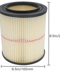 Heavy Duty 9-17816 Wet Dry Vacuum Filter Replacement For Shop Vac 5 Gallon And Larger Red Stripe Cartridge Filter with dimensions