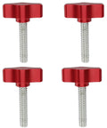 Four Pack 1/4-20 By 1-1/4 Inch Thumb Screws With Stainless Steel Threads And Red Aluminum Knob for woodworking projects