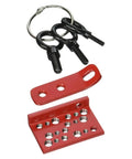 Pro Grade Car Body Repair Pull Handle Kit with 3 Inch Metal Offset Hinge Plate, Backing Plate, Metric Eye Bolts 6mm 8mm 10mm