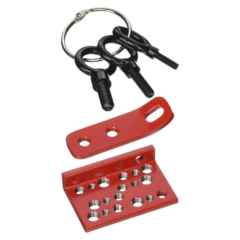 Pro Grade Car Body Repair Pull Handle Kit with 3 Inch Metal Offset Hinge Plate, Backing Plate, Metric Eye Bolts 6mm 8mm 10mm
