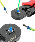 Pro Grade Wire Ferrule Crimping Tool Kit With 1200 Ferrule Terminals in Six Color Codes Ratcheting Crimping Plier close-up