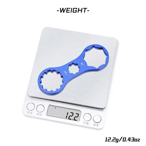 Front Fork Cap Wrench For SR Suntour XCM XCR XCT RST Suspension Forks on scale, 12.2g lightweight aluminum