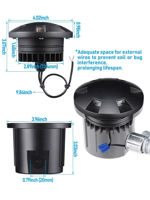 Petal Shaped In Ground Landscape LED Well Lights For The Yard 6W 200 Lumens 12V Low Voltage Pathway Lighting IP67 Waterproof Black