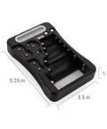 All In One Battery Tester With LCD Display For AA AAA C D 9V And More Handy Cell Checker dimensions shown in inches