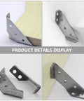 Heavy Duty Stainless Steel Trapezoid Corner Brackets With Counterbore, 10 Pack For Furniture Frame Support, detail view