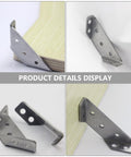 Heavy Duty Stainless Steel Trapezoid Angle Brackets 10 Pack Anti Rust Corner Braces For Shelves And Cabinets close-up