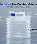 Collapsible Water Jug With Spigot For On The Go Camping And Hiking Clear Foldable Water Carrier With Carry Handle Leakproof Space Saving 8L
