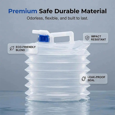 Collapsible Water Jug With Spigot For On The Go Camping And Hiking Clear Foldable Water Carrier With Carry Handle Leakproof Space Saving 8L