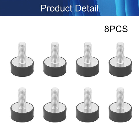 8 Pack M6 Rubber Vibration Isolators 18mm Diameter And 8mm Height With Studs Anti Vibration Mounts For Mini Splits Water Pumps Diesel Engines Harvesters And Generators, 8PCS set