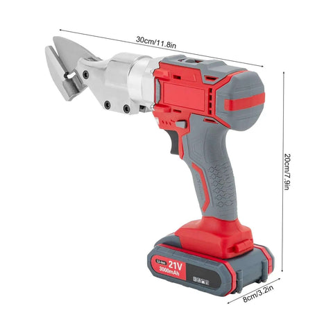 21V Electric Metal Shears With Swivel Head, Heavy Duty Sheet Metal Cutter, Two Speed 600W Power Tool For Fast No Fuss Cuts