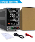 DC Variable Power Supply With Auto Voltage Detect 110V 220V Upgrade, Adjustable 0 to 30V 0 to 10A, with box and accessories