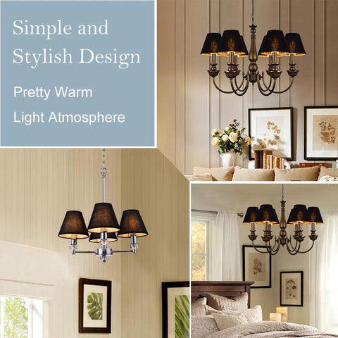 Clip On Chandelier Lamp Shades for Candelabra Bulbs Only, 3 Inch Top Diameter, 6 Inch Bottom Diameter, stylish home decor
