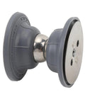 RV Magnetic Door Catch Set In ABS And Stainless Steel, Quiet Door Holder Latch Pair with spring design, gray color close-up
