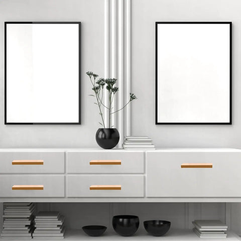 Four Pack Invisible Drawer Pulls 80mm Gold Slick Edge Finger Pulls For Cabinets And Drawers Modern Kitchen Hardware Easy Install Sleek Hidden Handle Design on white cabinets in modern room