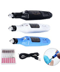 Electric Polisher Sander Kit For Polishing Deburring And Edge Trimming Of 3D Models And DIY Projects, black, blue, white tools with attachments.
