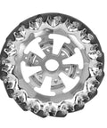 Front view of Six Inch Mecanum Wheel Kit With Independently Driven 45 Degree Omnidirectional Wheels For DIY Robots And Small Smart Robots