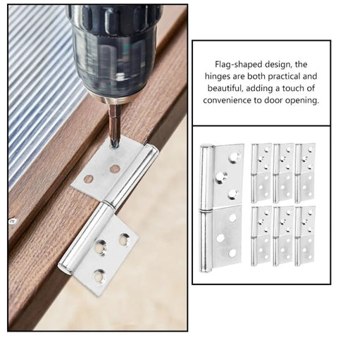 Drilling installation of Stainless Steel Lift Off Door Hinges Set Of 10 For Doors And Wardrobes Detachable Flag Shaped