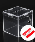 Clear box with 4 Pcs Transparent Acrylic Hinges Self Adhesive For Aquarium Lids And Craft Projects Large 2.56 By 1.57 Inch visible