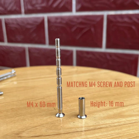 8 Set M4 X 60mm Breakaway Phillips Flat Countersunk Screws With Posts for cabinet drawer door handles hardware on table