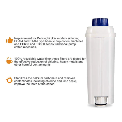 Water Filter Cartridges For DLSC002 Activated Carbon And Ion Exchange Softener Fits ECAM ESAM ETAM BCO EC Coffee Machines Pack Of 4