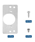 4 Pack Hinge Repair Plate Kit For Cabinets And Doors, Stainless Steel, 90x47mm (3.54x1.85 In), shown with screws