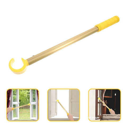 0.4m Adjustable Window Catch Pole Tool for high windows, showing ergonomic tension rod and non-slip grip for kitchen bay use.