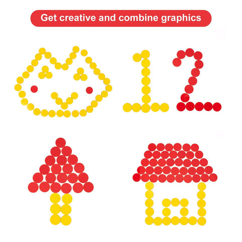 Round Math Counters Set, Durable Plastic Counting Chips In Yellow And Red, 200 Pieces, used to form numbers and shapes.