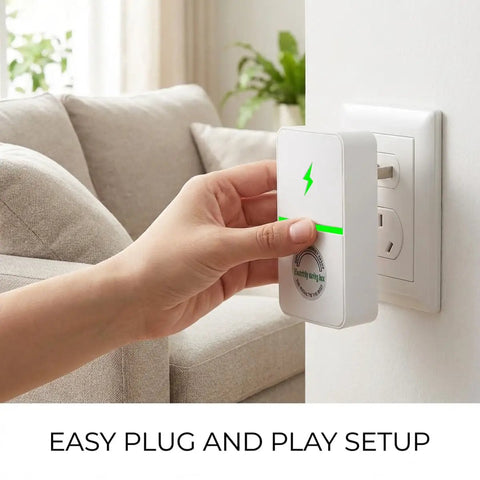 Hand inserting 4 Pack Smart Plug Energy Saver For Home And Office US Plug 30KW Load Capacity Durable ABS into wall outlet