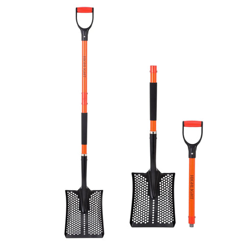 Detachable Sand Sifter Shovel With 45 Inch Fiberglass Handle And D Grip For Go To Beach Cleanup Or Farm Cleanup Powder Coated Steel Head