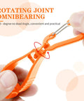 Close-up of Six Pack Glove Clips for Work Belt Loop showing rotating joint and durable orange plastic clip.
