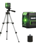 360 Self Leveling Laser Level With Green Cross Lines For Construction And Picture Hanging Vertical And Horizontal Plumb Lines Easy Setup Bright Two Line Green Laser Pro Grade Precision For Fast Accurate Leveling on tripod with mount and adapter