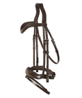 Classic Dressage Bridle With Flash for English Riding, vegetable tanned leather, anatomical cutaway crownpiece, side view