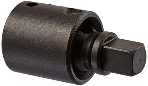 Close-up of Half Inch Drive Impact Universal Joint for Heavy Duty Fastener Access With High Torque Tools, snug fit, durable steel construction