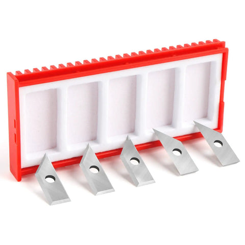 60 Degree Carbide Inserts For 1/4 Inch Shank Router Bit, V Groove Replacement Inserts in red pack