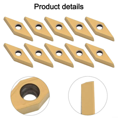 Ten Pack Carbide Turning Inserts For Steel And Stainless Works With VCMT221 Holders High Precision Indexable Lathe Cutting Inserts For Pro Grade Finishing And Smooth Metalworking Tasks