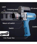 Portable Electric Hydraulic Pliers For Copper And Aluminum Terminal Crimping Effortlessly Handle Big Jobs With Powerful Yz-300a Wiring Tool showing crimping mold and oil store.