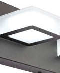 Close-up of Six Light Modern Matte Black Vanity Light Fixture With Acrylic LED showing a sleek square design detail