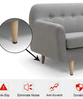 Non Slip Furniture Pads Set 38 Pcs 1 2 3 Inch Self Adhesive Rubber Feet Anti Slide Protectors installed on couch legs
