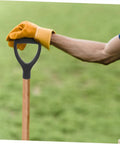 Person using D Handle Plastic Shovel Grip Replacement For Garden Spades Ergonomic Lightweight Durable Spade Handle Outdoors