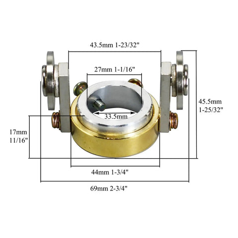 Roller Guide Wheel Spacer for SG-55 AG-60 WSD-60 Plasma Cutter Torch Circle Compass Stand Off 27mm inner diameter golden